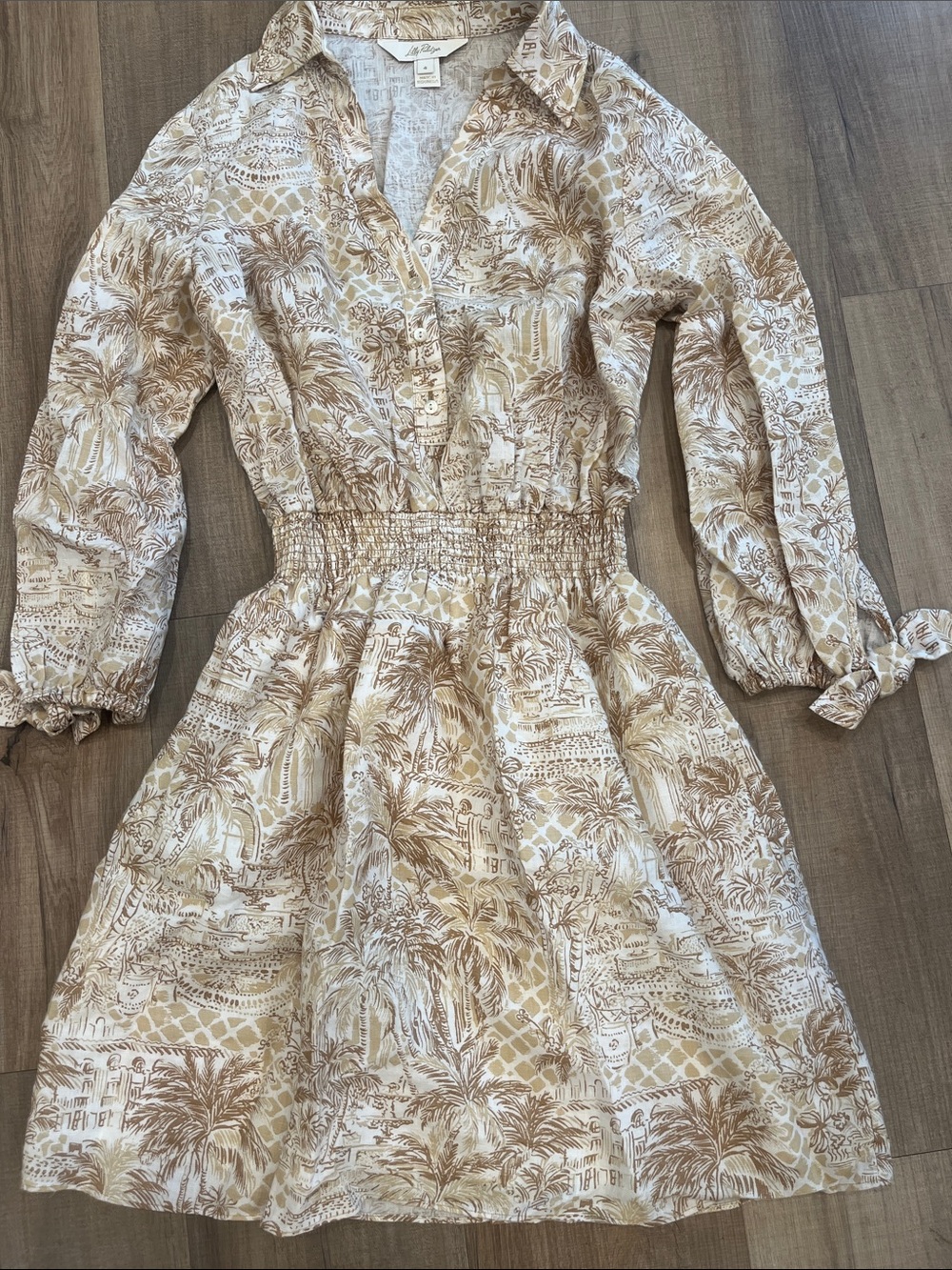 Lilly Pulitzer Abralynn Sandbar Palm Beach Paradise Shirtdress Size 4 - Picture 4 of 6